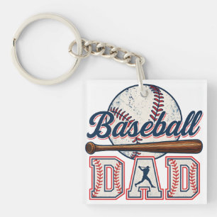 Porte-clés Papa de baseball rétro