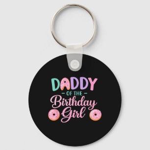 Porte-clés Papa de la fille de l'anniversaire Famille Donut