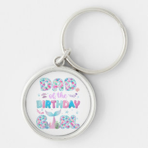 Porte-clés Papa de la fille mermaid de l'anniversaire Famille