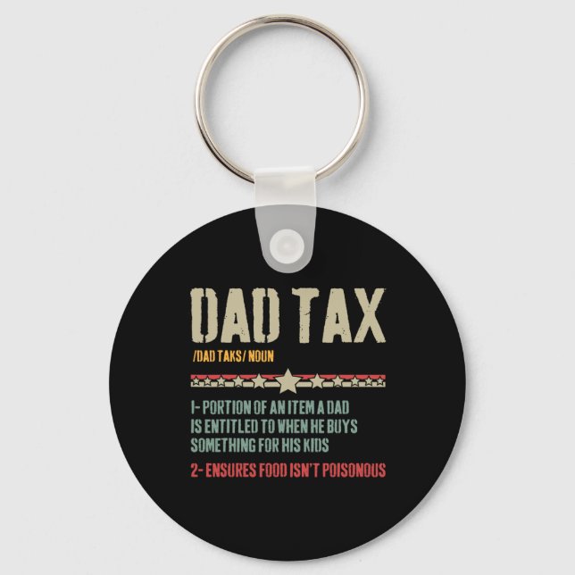 Porte-clés Papa Définition de l'impôt Fête des pères amusante (Recto)