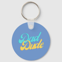 Papa Dude Pin Badge Clavier Bleu clair Arrière - p