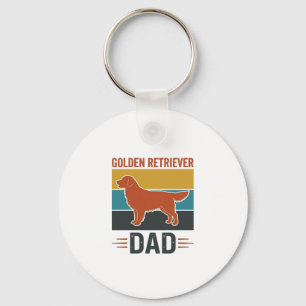 Porte-clés Papa Golden Retriever Conception Vector pour Amate