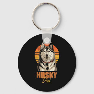 Porte-clés Papa Husky Rétro Cool Drôle Vintage Amoureux des C