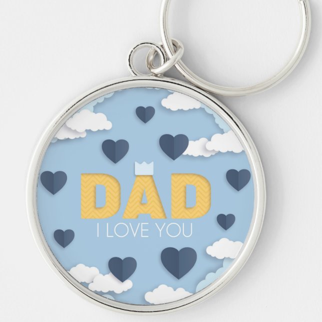 Porte-clés Papa, je t'aime, fête des pères cadeau (Devant)