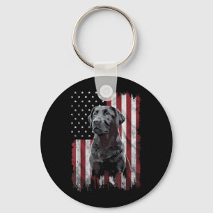 Porte-clés Papa Maman Labrador noir Amérique 4 juillet