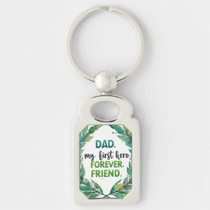 Porte-clés Papa : Mon Premier Héros, Mon Ami Forever
