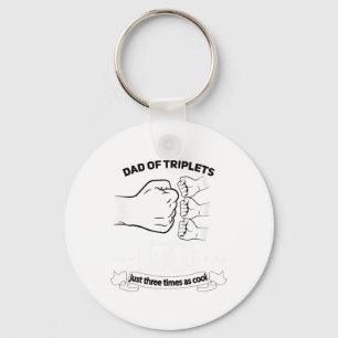 Porte-clés Papa Of Triplets Faire-part Fête des pères Papa Tr