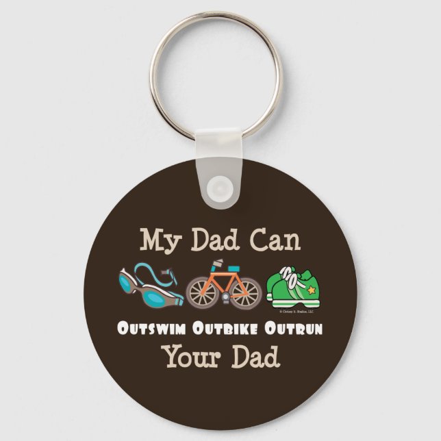 Porte-clés Papa Outswim Outbike Outrun Triathlon Porte - clé (Recto)