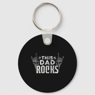 Porte-clés Papa Rocks Rock N Rouleau Fête des pères métalliqu