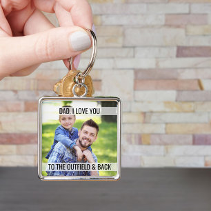 Porte-clés Papa t'aime à l'extérieur et la photo arrière