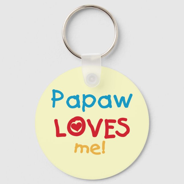 Porte-clés Papaw Loves Me T-shirts et cadeaux (Recto)