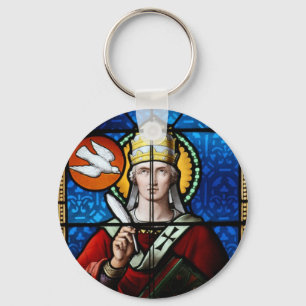 Porte-clés Pape Saint Gregory le grand - verre souillé