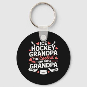 Porte-clés Papi de hockey sur glace Le terme le plus cool pou