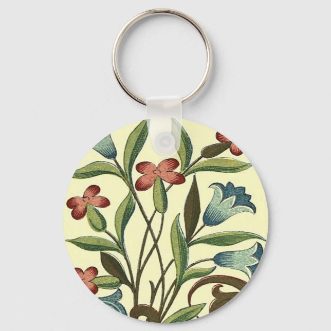 Porte-clés Papier peint floral Art Nouveau Joli (Recto)