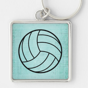 Porte-clés Papier portable Turquoise Vintage de volley-ball A