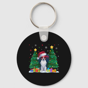 Porte-clés Papillon Amoureux de les chiens Santa Hat Ugly Chr