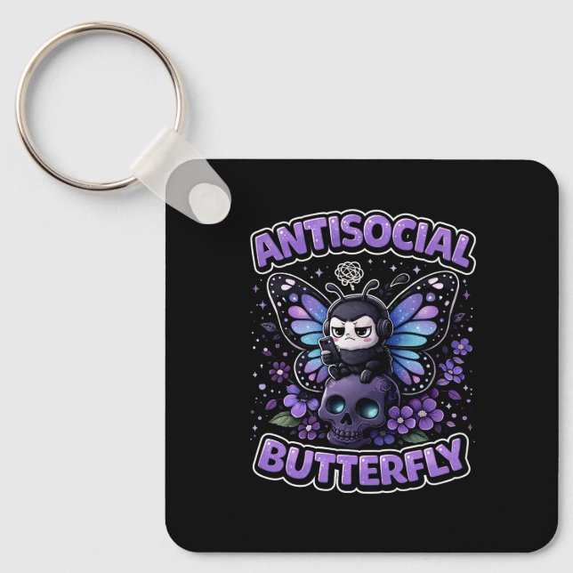 Porte-clés Papillon Antisocial (Recto)