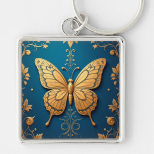 Porte-clés Papillon artistique doré orné 🦋 Cadeau 🦋