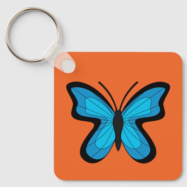 Porte-clés Papillon Bleu (Recto)