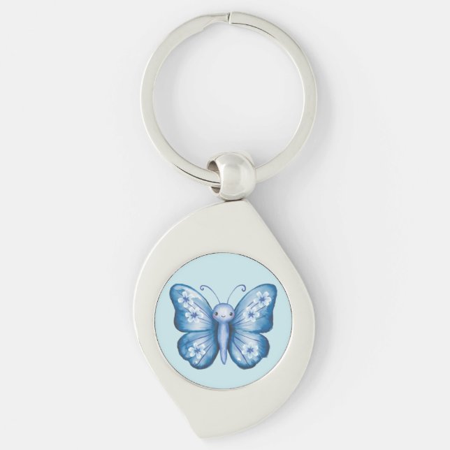 Porte-clés Papillon bleu (Devant)