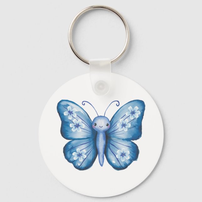 Porte-clés Papillon bleu (Recto)