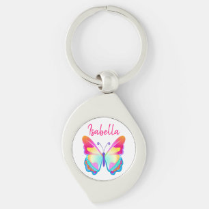 Porte-clés Papillon coloré personnalisé Nom personnalisé