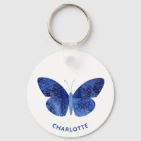 Papillon d'aquarelle bleu personnalisé