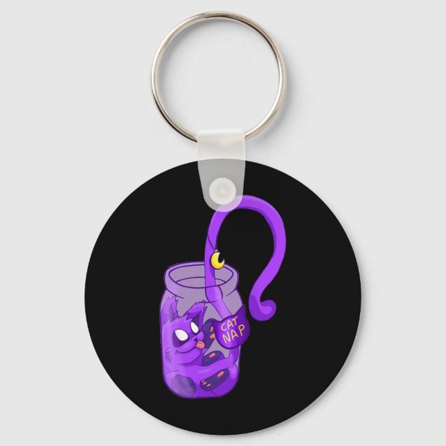 Porte-clés Papillon de lune - Chat mignon (Recto)