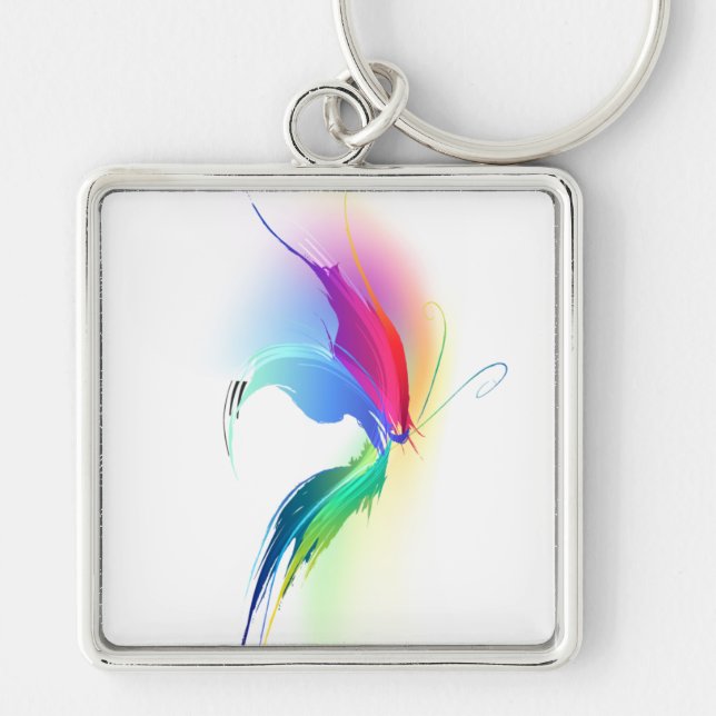 Porte-clés Papillon de peinture Abstrait (Devant)