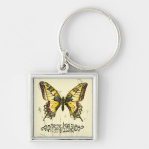 Porte-clés Papillon décoratif avec Fleur sauvage