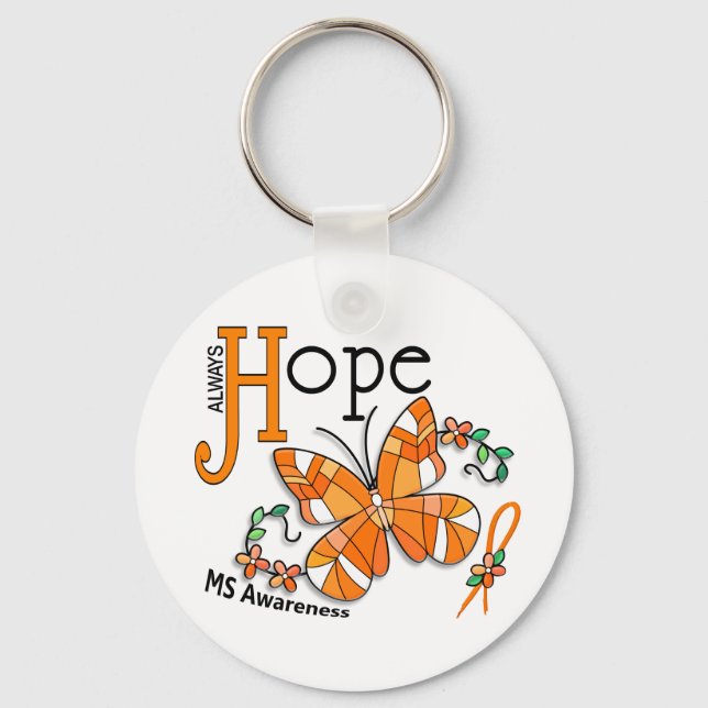 Porte-clés Papillon en verre tendu MS (Recto)