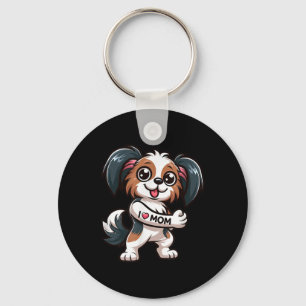 Porte-clés Papillon I Love Maman Funny Chien Tattoo