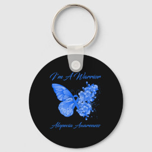Porte-clés Papillon I'm A Warrior Alopecia Awareness