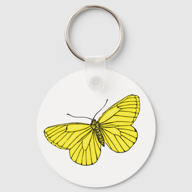Porte-clés Papillon jaune (Recto)