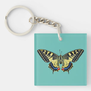Porte-clés papillon jaune et noir