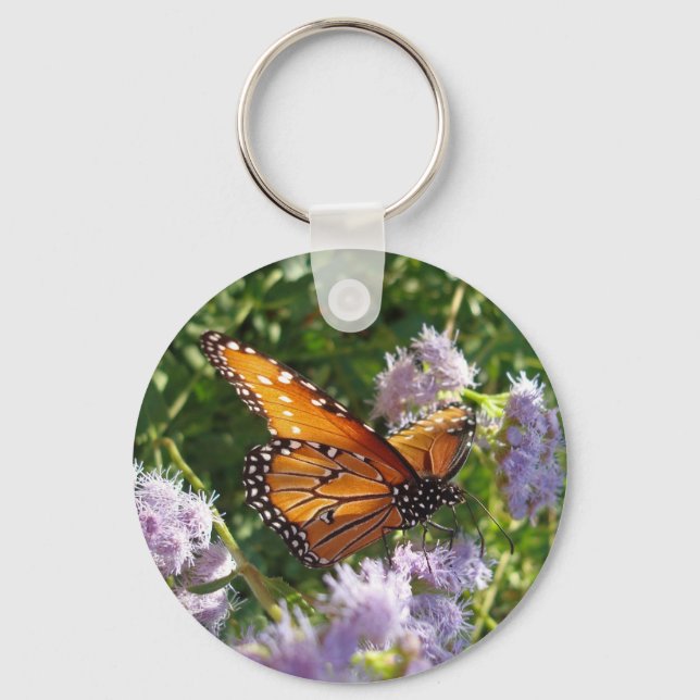 Porte-clés Papillon monarque Photo Purple Floral Nature (Recto)