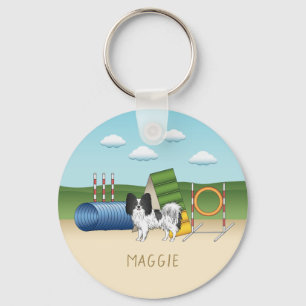 Porte-clés Papillon Noir Et Blanc Avec Équipement D'Agilité