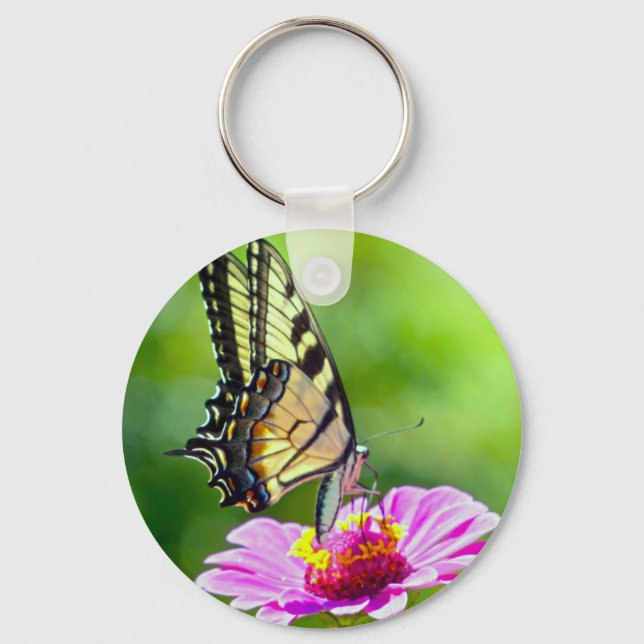 Porte-clés Papillon noir Swallowtail (Recto)