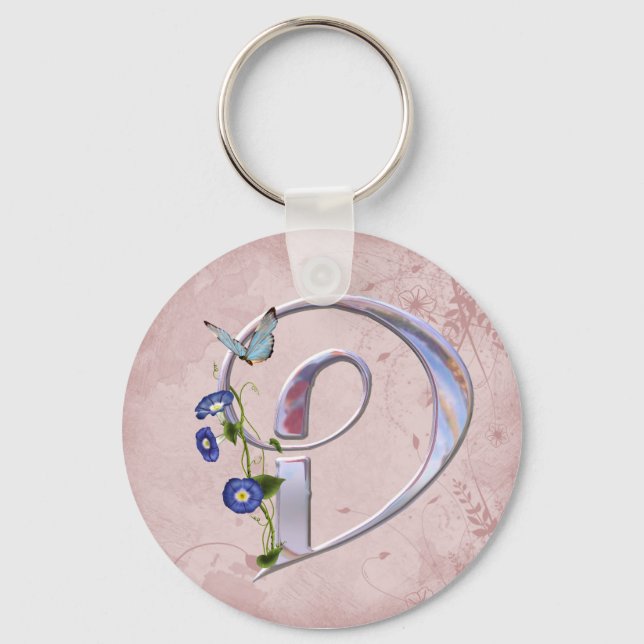 Porte-clés Papillon précieux D initial (Recto)