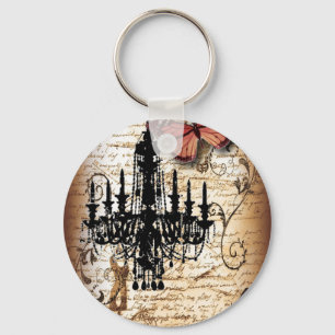 Porte-clés papillon steampunk paris chandelier vintage