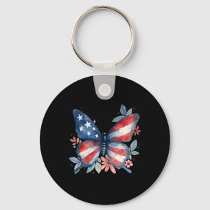 Porte-clés Papillons patriotiques signes de paix 4 juillet dr