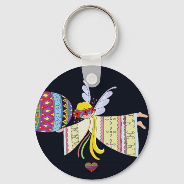 Porte-clés Par les ailes d'un ange l'art populaire ukrainien (Recto)