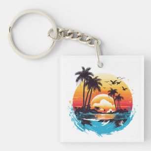 Porte-clés Paradis du coucher de soleil tropical