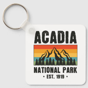 Porte-clés Parc national Acadia, Maine Retro Vintage