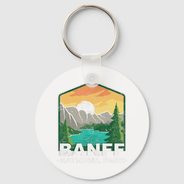 Porte-clés Parc national Banff Lac Louise Canada Vintage (Recto)