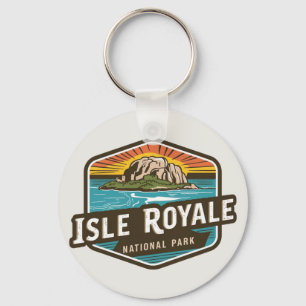 Porte-clés Parc national de l'Isle Royale Emblem Vintage