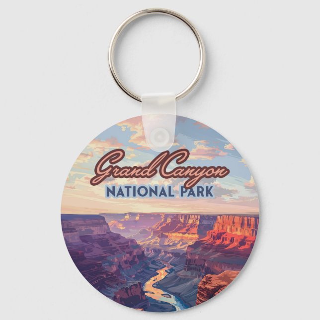 Porte-clés Parc national du Grand Canyon Arizona Retro (Recto)