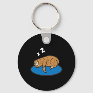 Porte-clés Paresseux dormant sur du disc golf