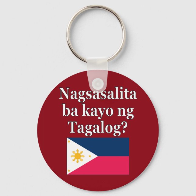 Porte-clés Parlez-vous le tagalog ? en tagalog. Fanion (Recto)