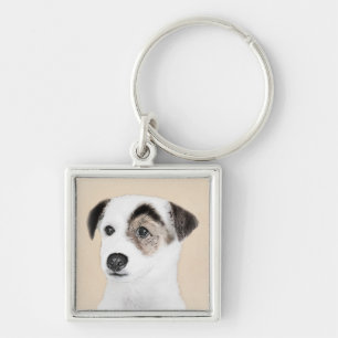 Porte-clés Parson Jack Russell Terrier Peinture - Chien Art